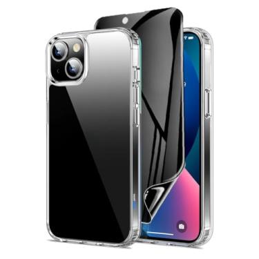 Imagem de Capa Capinha Clear Case Transparente Resistente a Risco e Anti Impacto + Película Protetor Tela Cerâmica Fosca Privacidade Para iPhone (iPhone 13)