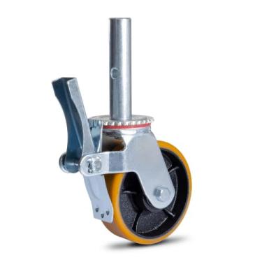 Imagem de Rodas para andaimes tubular com trava em PU 6x2 350 kg