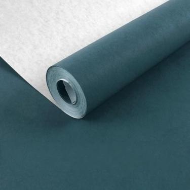Imagem de ESSMOKO Papel de parede moderno estilo nórdico seda não tecido papel de parede não autoadesivo quarto sala de estar escritório decoração de fundo adesivo azul índigo 53 * 950 cm