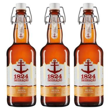 Imagem de Kit 3 Cerveja Artesenal Imigração 1824 Pilsen 500ml