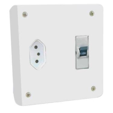 Imagem de Caixa De Distribuição Cd Para Ar Condicionado Com Disjuntor Din 20a + Tomada 20a - Mectronic