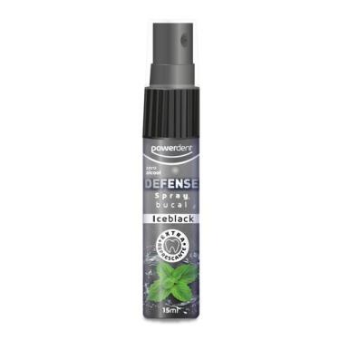 Imagem de Spray Bucal Powerdent Defense Ice Black 13ml  Hálito Puro e Sensação d