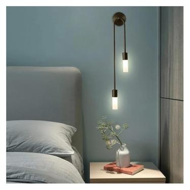 Imagem de Arandela, Luminária de parede de latão pós-moderna, preto, dourado, cobre, acrílico, quarto, cabeceira, corredor, escada, iluminação interna, luminária de parede, lustres, preto, direita-CH