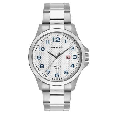 Imagem de Relógio Seculus Masculino Ref: 44152G0Svna2 Casual Prateado