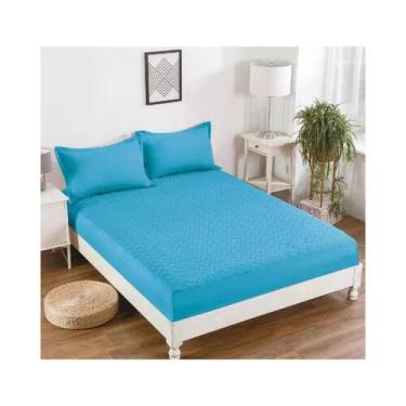 Imagem de Capa de colchão impermeável King Size 180x200cm - Azul - Lightbek Offi