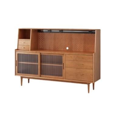 Imagem de URGDWEKJY Armário buffet de madeira maciça multifuncional armário de armazenamento buffet aparador moderno aparador (A)