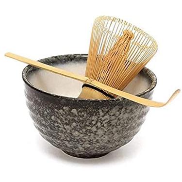 Imagem de QLDFX Tigela Matcha Tigela de Salada Tradicional Matcha Kit Batedor de Madeira Natural Colher Cerêmica Matcha Tigela Suporte para Batedor Japonês Matcha Presente Conjunto de Chá Tigela Matcha Conjunto