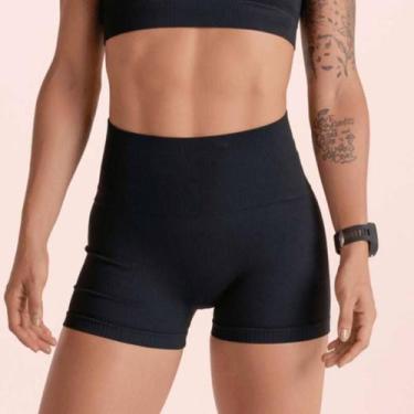 Imagem de Shorts Lupo Canelado - Feminino - Preto, G