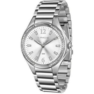 Imagem de Relógio analógico feminino lince prateado