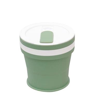 Imagem de WYUYIWH Copo de água Copos Dobráveis Copo de Água Viagem Silicone Retrátil Colorido Portátil Exterior Café Copo de Mão (Cor: Verde 1)