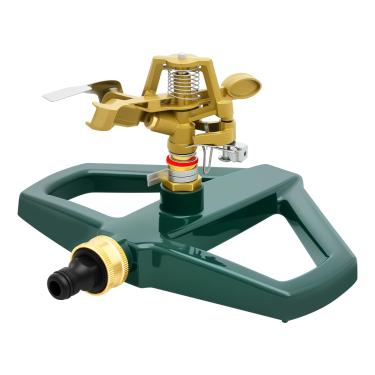 Imagem de Aspersores para quintal, irrigador automático de 360 graus, liga de zinco de metal resistente, irrigadores de gramado para quintal, grande área (verde - 1 peça)