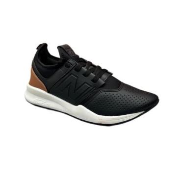 Imagem de Tenis Masculino NB 247 Preto Luxe Premium Academia Casual Queimão de E