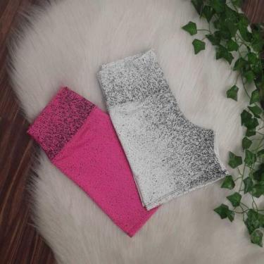 Imagem de Kit 3 shorts Degrade + Liso Tendência Academia - bella fitness, Branco