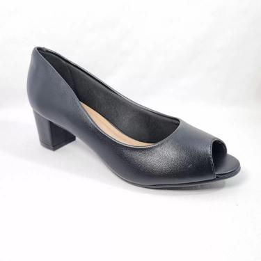 Imagem de Sapato Fem Beira Rio Peep Toe Salto Bloco Preto 4777.400
