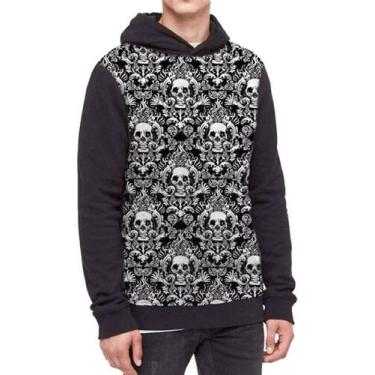 Imagem de Moletom Com Capuz Caveira Mexicana  Ref:292 - smoke, Preto, GG