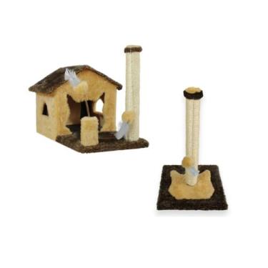 Imagem de Arranhador Casa Para Gatos Sem Rede Poste P Torre  Sisal - Miupet, CHO