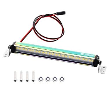 Imagem de TCRC Aluminum RC Light Bar 24 LED 120mm Roof Light Kit for 1/10 Axial SCX10 Traxxas TRX4 Arrma Karton Redcat GEN8 RC Crawler Car,Electroplating