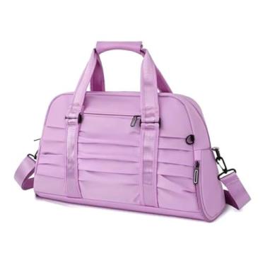 Imagem de Bolsa Mala De Mão Unissex Academia Para Blogueiras Esportes Viagens Com Porta Tênis Treino Piscina Praia Com Alça Transversal (Lilás)