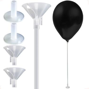 Imagem de Kit Varetas Suporte Para Balão + Base Autoadesiva 33cm Cristal(20)