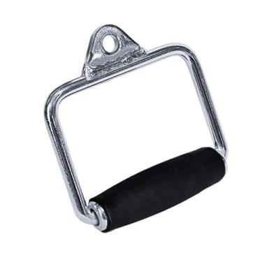 Imagem de Puxador Estribo Fechado Cromado Pegada emborrachada Antiderrapante - puxador Academia Biceps Triceps Fitness crossover Acessorio de Cabo Maquina