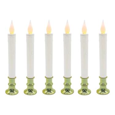 Imagem de Brite Star Velas LED operadas por bateria de 23 cm - 6 velas cintilantes sem chama com temporizador - perfeitas para decoração de casa, branco