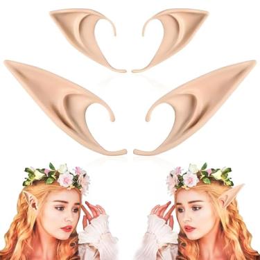 Imagem de Cosplay Fairy Pixie Orelhas de elfo – 2 pares de pontas macias e pontiagudas acessórios para fantasia de festa de anime para Halloween, Natal, baile de máscaras de elfa, orelhas de vampiro, acessórios