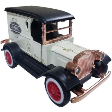 Imagem de Miniatura Carrinho De Ferro Retro Calhambeque Furgão Vintage 1:32 Coleção (Marfim)