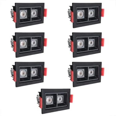 Imagem de 7 Spot Mini Dowlight Duplo Led Embutir 3000k Preto Bet56