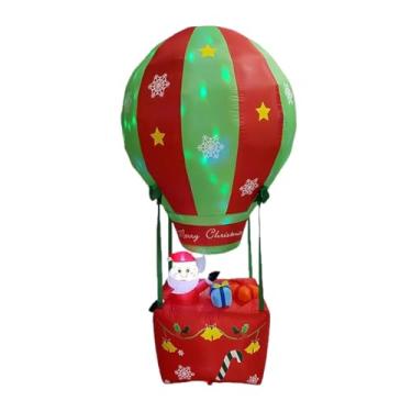 Imagem de shamjina Balão de ar quente inflável de Natal com luzes LED embutidas, acessórios para plugues da UE, novidade, decoração de Natal fácil de inflar