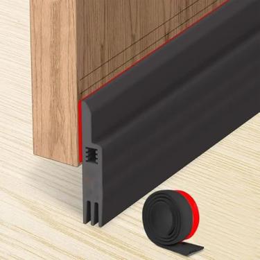 Imagem de Rolha de silicone para porta, 5 cm de largura x 99 cm de comprimento para remoção do clima da porta, rolha de borracha para vedação sob a porta, isolamento interno e externo, à prova de som e mantém