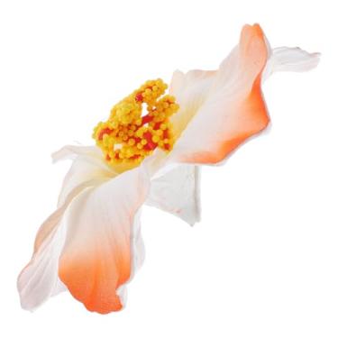 Imagem de 1 peça de flores havaianas artificiais de hibisco laranja para decoração de mesa, lembrancinhas de festa, suprimentos de luau e aniversário