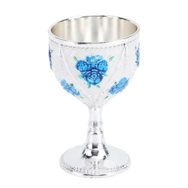 Imagem de Taças de vinho, taça de vinho de 30 ml, ornamento de taça em relevo rosa esculpida taças de vinho de metal premium, ideal para tinto ou branco, para uso diário, festa, casamento, aniversário
