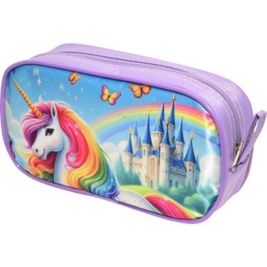 Imagem de Estojo Simples Unicornio Castelo Encantado (S - Reflex