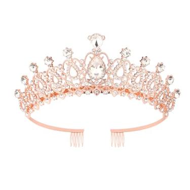 Imagem de Coroas para noivas, coroa princesa coroa strass rainha tiara moda acessórios de cabelo para casamento noiva noiva festa feminina (estilo 1)