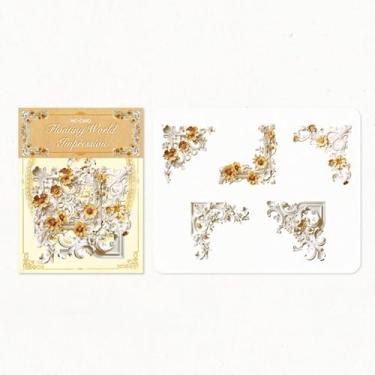 Imagem de 20 molduras de papel vintage para scrapbook, moldura de papel decorativo de janela de flores para diários de lixo, kit vintage para fazer cartões, molduras de papel decorativo