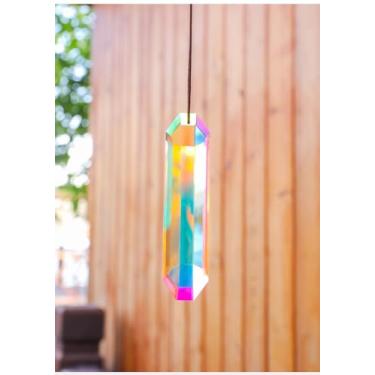 Imagem de Prismas de cristal retangulares grandes de 120 mm / 12 cm, apanhador de sol colorido AB com cristais de prisma de vidro, criador de arco-íris, para ambientes internos, janelas, sala, jardim, pátio
