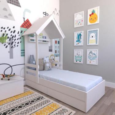 Imagem de Cama Infantil Lara com Gavetas 157cm X 153cm - Bramov Móveis