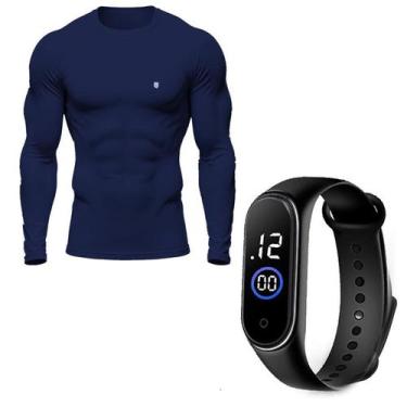 Imagem de Kit Camisa Térmica Masculina UV Segunda Pele Protação Solar 50+ Manga 