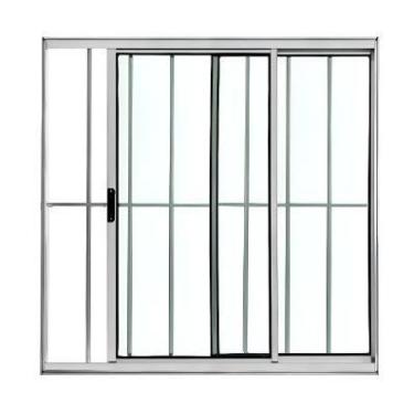 Imagem de Janela 2 Folhas com grade Alumínio Brilhante, Branco ou Preto Linha 18