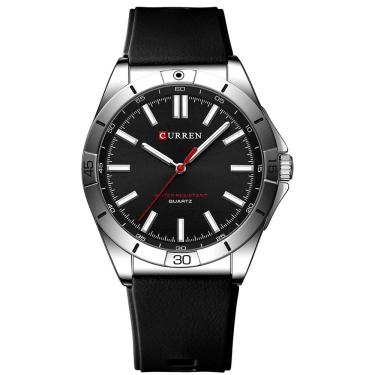 Imagem de Relógio De Pulso Masculino De Quartzo Luminoso Pulseira De Silicone Impermeável 3atm Preto