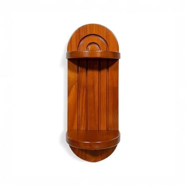 Imagem de Prateleira Decorativa Oval Flutuante com Frisos em Madeira Pinus Estilo Arco-Íris Para Quarto, Cozinha e Sala Cor:Pinus