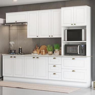 Imagem de Cozinha Completa 5 Peças Americana Com Torre Quente 2 Fornos Branco - Móveis Henn Branco