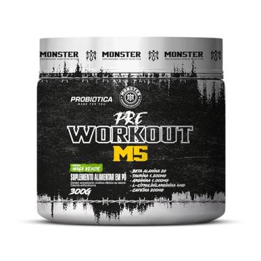 Imagem de Probiótica Pré-Treino Monster M5 Pote 300g Sabor Maçã Verde