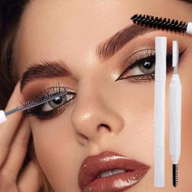 Imagem de Pincel de pente de cílios de cabeça dupla 2 em 1, moderno, para aparar sobrancelhas, extensão de sobrancelhas, configuração de cílios