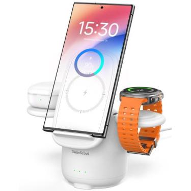 Imagem de Carregador Sem Fio 3 em 1 SwanScout 707S para Samsung - Com Cabo