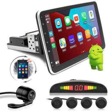 Imagem de Kit Multimídia 10 Polegadas Rotate + Câmera Ré + Sensor Ré Preto Doblo