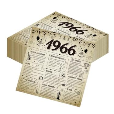 Imagem de Elomy Guardanapos de papel descartáveis de 60 anos decorações de festa, 1966 60º guardanapo de aniversário vintage decoração de talheres para mulheres e homens, artigos de festa temáticos de 60 anos