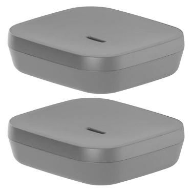 Imagem de 2X Saboneteira De Pia Bancada Lavabo Banheiro Ou Aura Preto