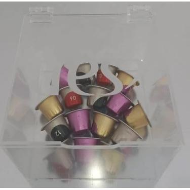 Imagem de Porta Capsulas Tres Corações Acrílico Cozinha Escritório Transparente