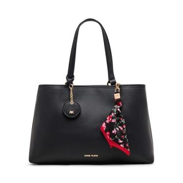 Imagem de Anne Klein Bolsa feminina média com cachecol, preta